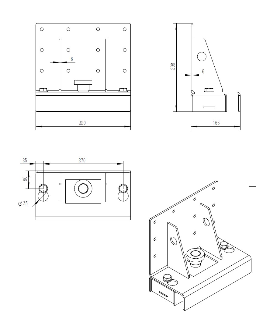 Drawing of Adaptable Side Shuttering Magnet For Wooden and Steel Sides