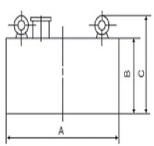 RCDB Suspended Electromagnetic Separator Dimension Diagram
